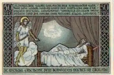 99885 Ohrdruf Städtenotgeld Wert 50 Pfennige St. Michael mit Bonifatius 1921