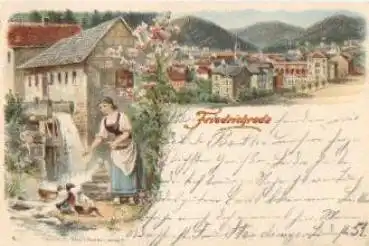 99894 Friedrichroda Farblitho Gänse o 13.7.1900