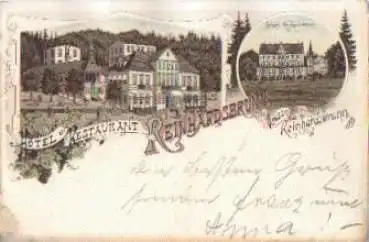 99894 Reinhardsbrunn Litho o 11.8.1897 Bahnpost Leipzig - Eisenach Zug Nr. 228