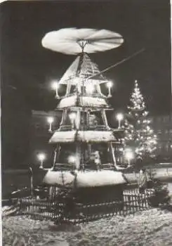 08297 Zwönitz Markt zur Weihnachtszeit * ca. 1970