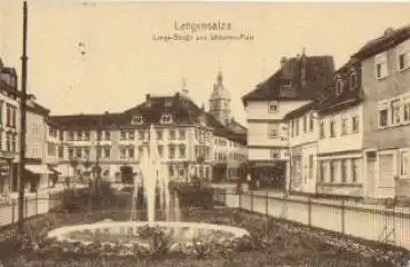 99947 Langensalza Lange-Straße und Wilhelm-Platz o 15.8.1918