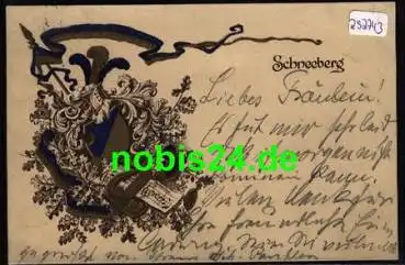 08289 Schneeberg Kgl. Gymnsium Studentica Harfe gebr. ca. 1910
