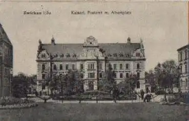 Zwickau Postamt mit Albertplatz o 20.12.1916