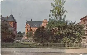 Zwickau, Albertplatz mit Postamt, gebr. ca. 1910