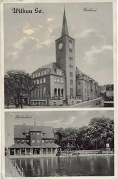 08112 Wilkau Rathaus Herbertbad gebr. ca. 1940