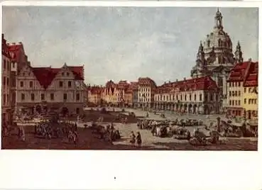 Dresden Neumarkt Frauenkirche Künstlerkarte  *ca. 1965