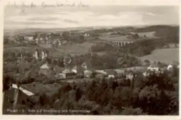 08529 Plauen Vogtland Streitsberg und Syratalbrücke gebr. 14.4.55