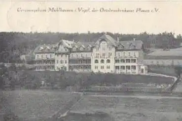 08645 Bad Elster Genesungsheim Mühlhausen o 9.8.1927 Bahnpost  Plauen - ... - Eger Zug Nr. 2085