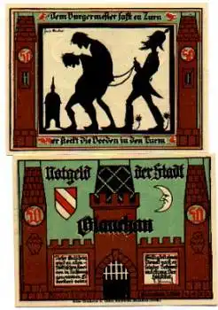 08371 Glauchau Städtenotgeld Wert 50 Pfennige Eule 1921