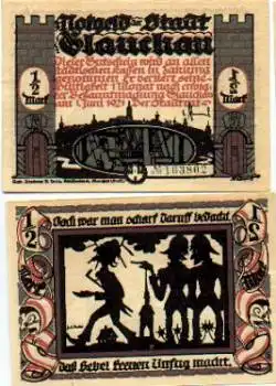 08371 Glauchau Städtenotgeld 1/2 Mark Nr. 2 1921