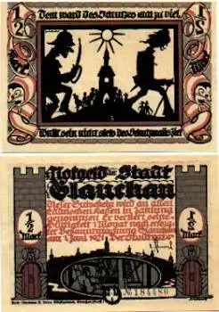 08371 Glauchau Städtenotgeld Wert 1/2 Mark Nr. 3 1921
