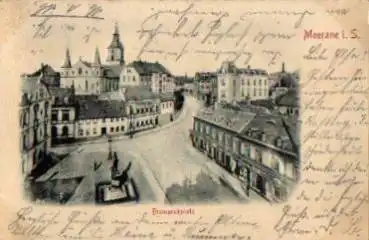 08393 Meerane Bismarckplatz Prägekarte o 27.8.1903