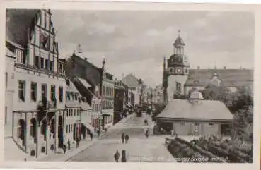 08371 Glauchau Leipziger Straße mit Post  *ca. 1930