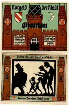 08371 Glauchau Städtenotgeld 50 Pfennige Eule 1921