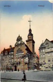 08412 Werdau Rathaus o 12.01.1915 Stempel Rotes Kreuz Vereinslazareth