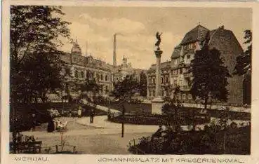 08412 Werdau Johannisplatz mit Kriegerdenkmal gebr. 27.5.1917