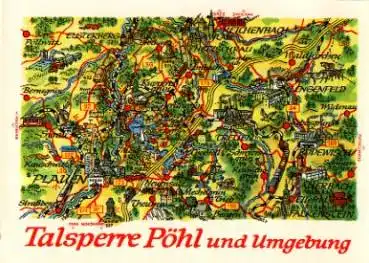 Alfred Hoppe 8082 Talsperre Pöhl und Umgebung Künstlerkarte *ca. 1977