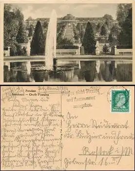 Potsdam Sanssouci Fontaine  o 21.7.1927