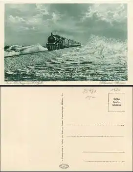 25980 Zug nach Sylt Hindenburgdamm  *1930