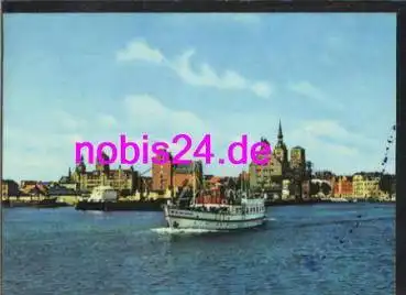 Stralsund Hafenansicht Dampfschiff o 11.10.1967