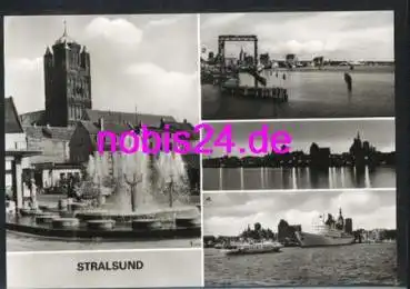 Stralsund Mehrbildkarte Rügendammbrücke Schiffe *ca.1982