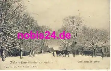 16540  Stolpe Dorfstrasse im Winter o ca.1910