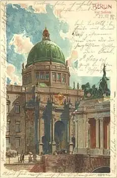 Berlin Schloss Künstlerkarte Heinrich Kley o 24.10.1898