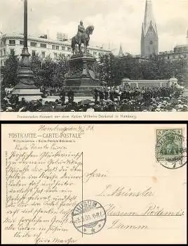 Hamburg Promenaden-Konzert vor dem Kaiser Wilhelm Denkmal o 4.3.1906
