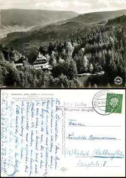 76571 Rote Lache über Gaggenau Landpoststempel auf AK Höhenhotel  o 14.5.1960