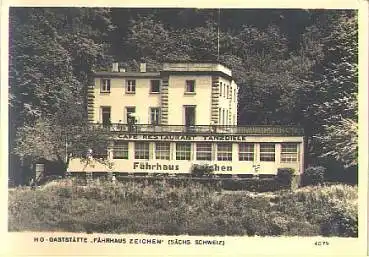 01829 Stadt Wehlen Gaststätte Fährhaus Zeichen gebr. ca. 1964