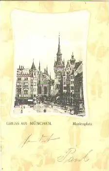 München Marienplatz Münchner Kindl gebr. 1905