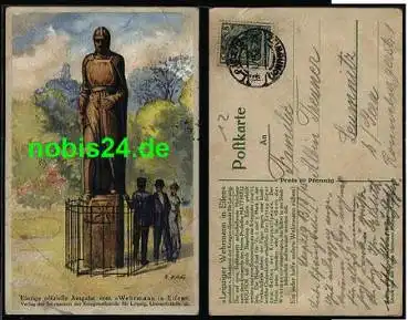 Leipzig Naschmarkt Wehrmann in Eisen Nagelung o 13.8.1915