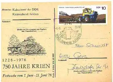 17391 Krien 750 jahr mit SoStpl. 1.6.78