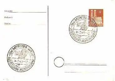 Münster Sonderstempel Ausstellung Münsterland auf Karte o 14.7.1949