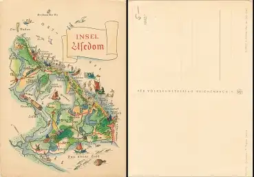 Alfred Hoppe 8005 Insel Usedom Künstlerkarte 1958