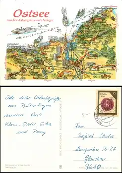 Alfred Hoppe 8076 Hiddensee Künstlerkarte 1975