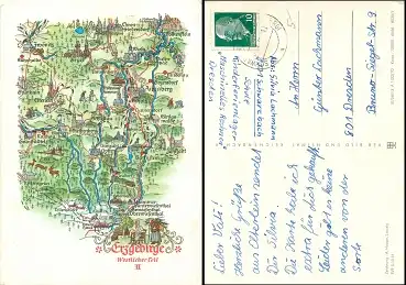 Alfred Hoppe 8039/1 Erzgebirge Westlicher Teil II Künstlerkarte 1969