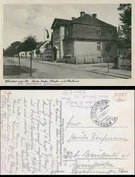14542 Glindow am See Luise Jahn Strasse mit Rathaus o 1.10.1951