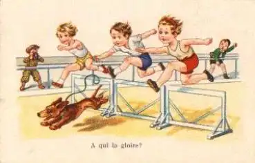 Dackelbeim Hürdenspringen, gebr. 03.10.1943