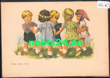 Käthe Kruse Puppen Künstlerkarte A. Wagner "Ringel Reihen" *ca. 1940