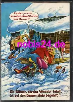 Skilehrer mit Frauen Humorkarte o 26.1.1991