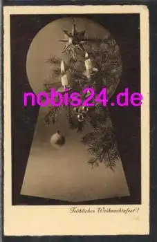 Fröhliche Weihnachten Kerzen Baumschmuck o ca.1940