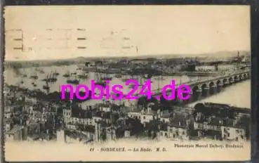Bordeaux La Rade mit Schiffen o 22.4.1925