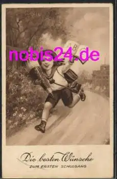 Glückwunsch Erster Schulgang Zuckertüte *ca.1935