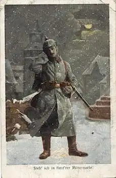 1. WK., Deutscher Soldat in Finster Nacht o 3.3.1916
