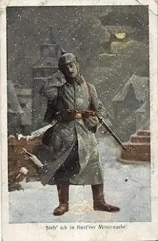 1. WK., Soldat in Finster Nacht o 3.3.1916