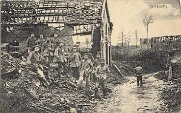 Givenchy zerstörte Straßenansicht o 23.7.1916
