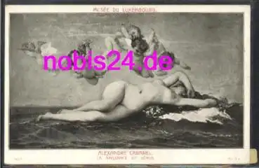 Akt - Erotika Venus mit Engel von Cabanel  *ca.1920