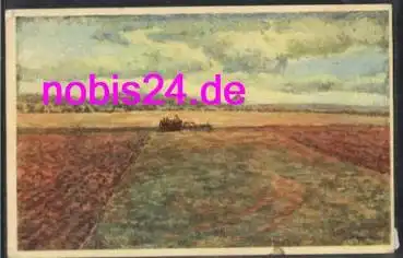 Landwirtchaft Bauer mit Traktor auf Feld o ca.1925