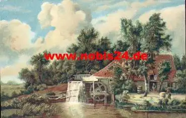 Wassermühle Künstlerkarte Meinert Hobbema *um 1920